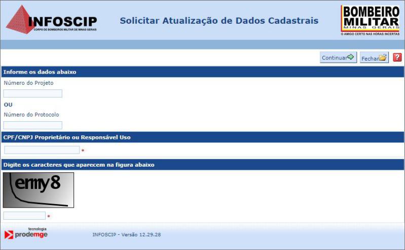 Atualização de dados cadastrais