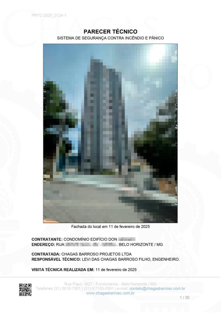 Relatório de Irregularidades na Edificação - PSCIP / AVCB / CLCB - Eng. Levi das Chagas Barroso Filho